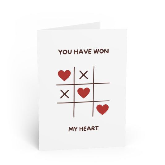 Romantic Tic-Tac-Toe Card — "You Have Won My Heart" Valentine’s Card